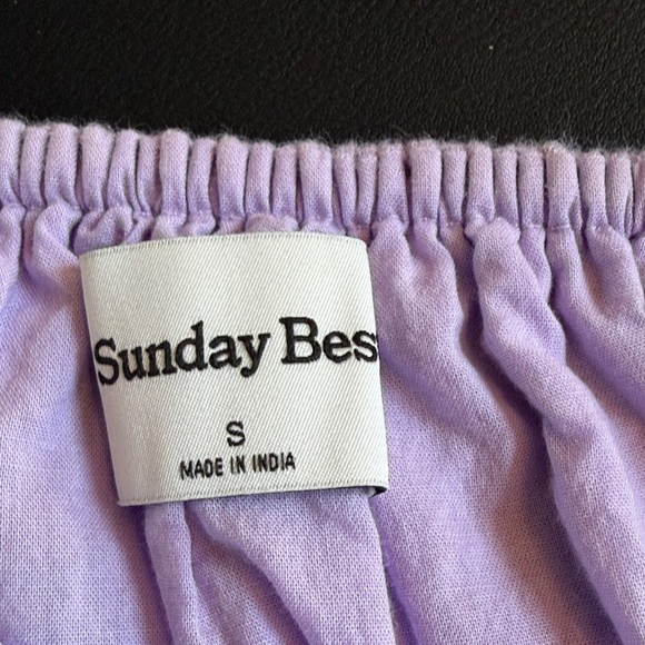 Sunday Best Lavender Smocked Puff Sleeve Mini Dress Size S - Picture 2 of 7